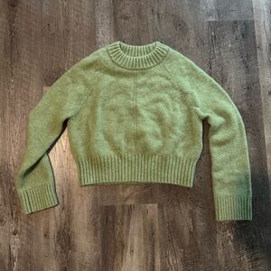 Sezane Light Green Crewneck Sweater